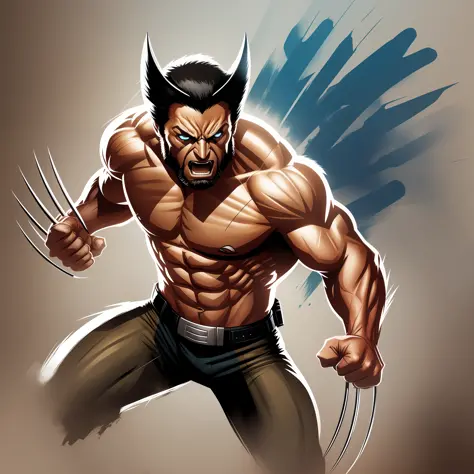 digital painting, Wolverine
