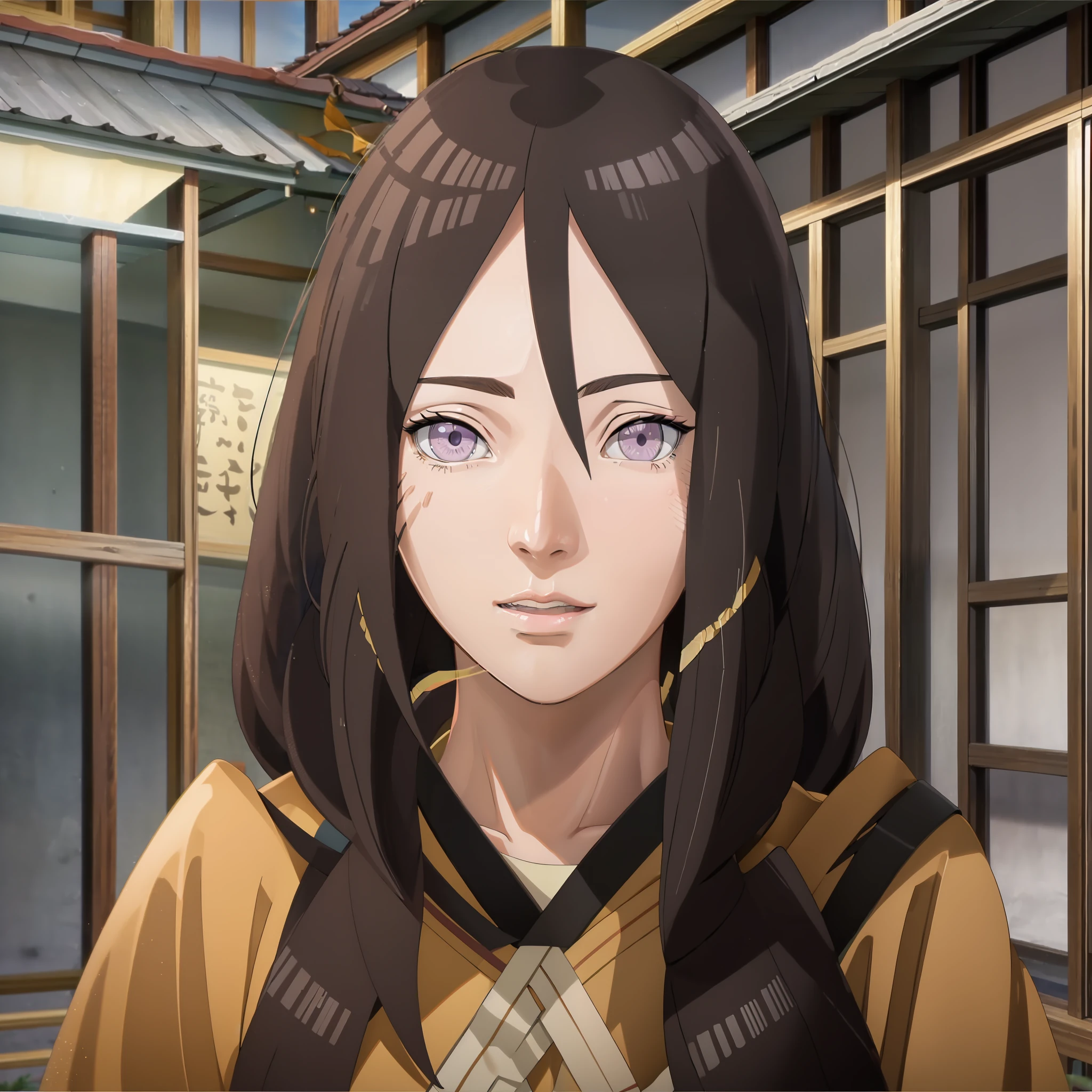 Hanabi hyuga long hair tall beautiful super realistic and well detailed