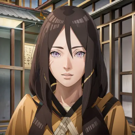 Hanabi hyuga long hair tall beautiful super realistic and well detailed
