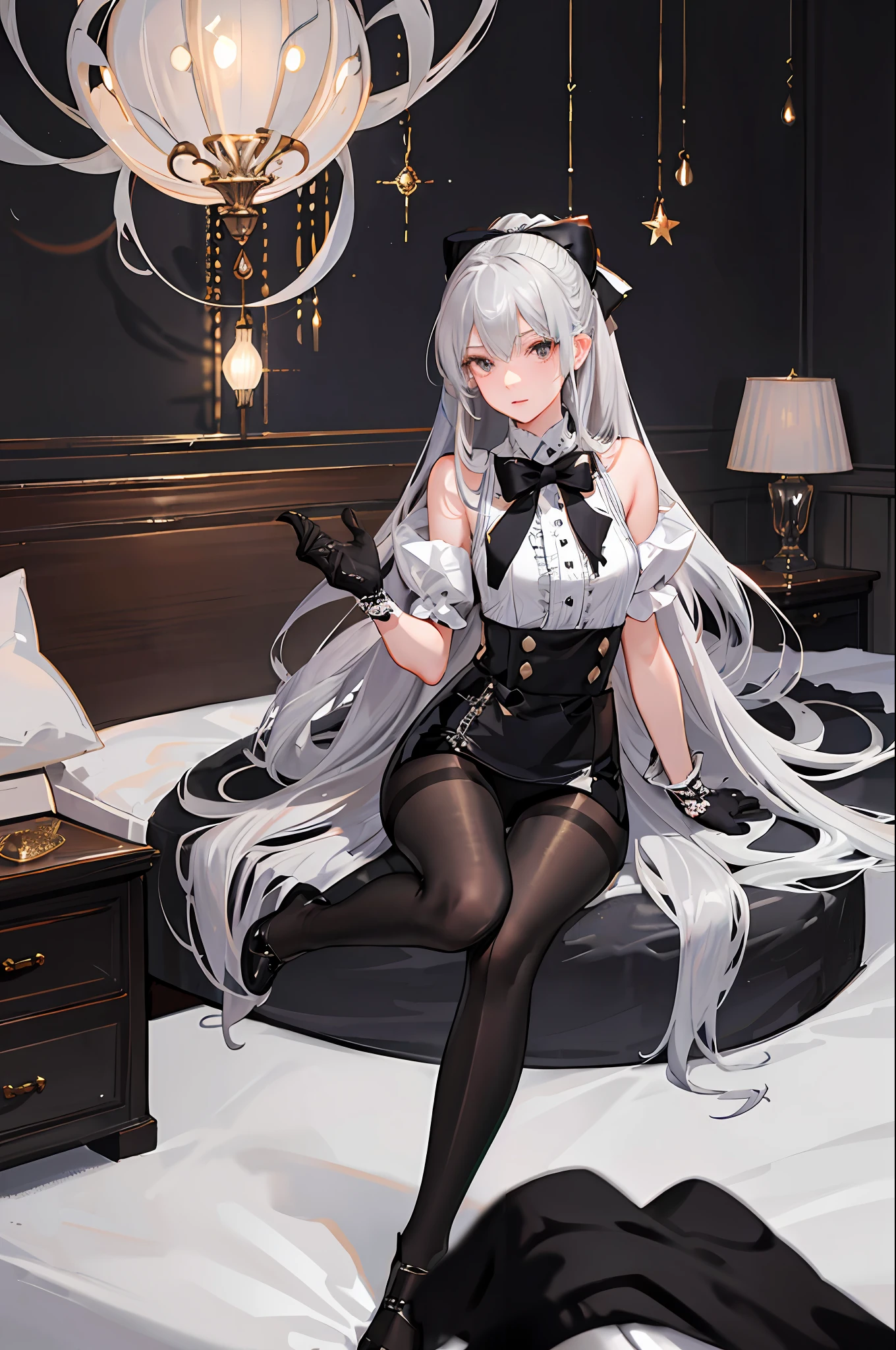 Anime Style Image Of A Woman In A Maid Outfit Sitting On A Bed