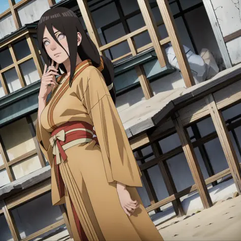 hanabi hyuga long hair tall beautiful super realistic and well detailed