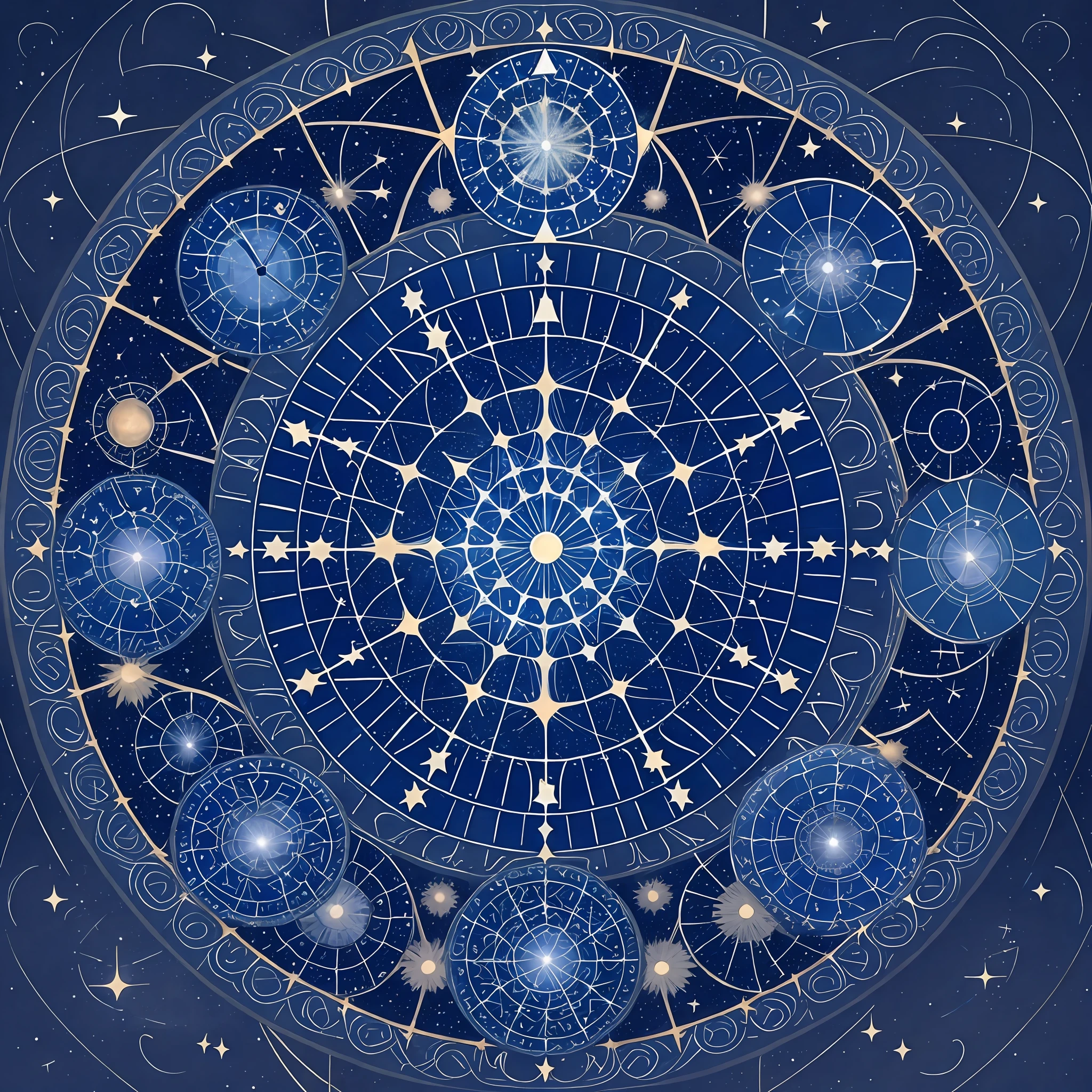 La imagen puede mostrar un cielo estrellado con un reloj astral., donde las estrellas o constelaciones forman las manecillas e indican la hora. Esta representación simbólica enfatiza la conexión entre el tiempo y el cosmos., destacando la naturaleza expansiva e infinita del universo. --auto --s2