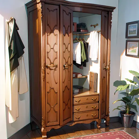 in the southeast corner of the house is a wardrobe