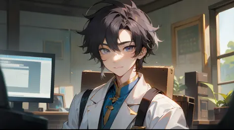 li tianyu is a young scientist with a slender stature and a pair of sharp eyes and a curious gaze. his hair was dark and thick, ...