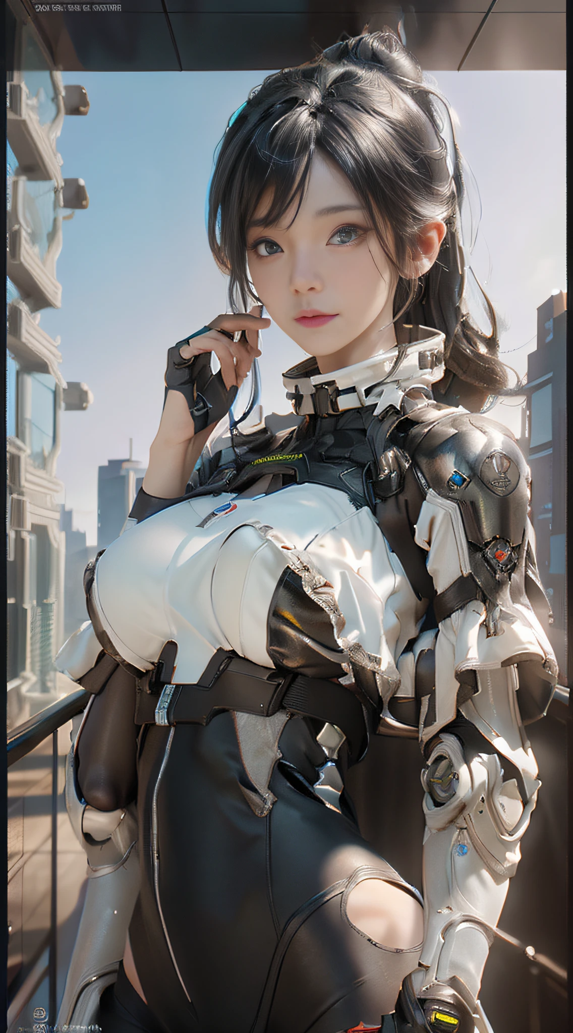 ((Best quality)), ((masterpiece)), (detailed:1.4), 3D, an image of a beautiful cyberpunk female,HDR (High Dynamic Range),Ray Tracing,NVIDIA RTX,Super-Resolution,Unreal 5,Subsurface scattering,PBR Texturing,Post-processing,Anisotropic Filtering,Depth-of-field,Maximum clarity and sharpness,Multi-layered textures,Albedo and Specular maps,Surface shading,Accurate simulation of light-material interaction,Perfect proportions,Octane Render,Two-tone lighting,Wide aperture,Low ISO,White balance,Rule of thirds,8K RAW,