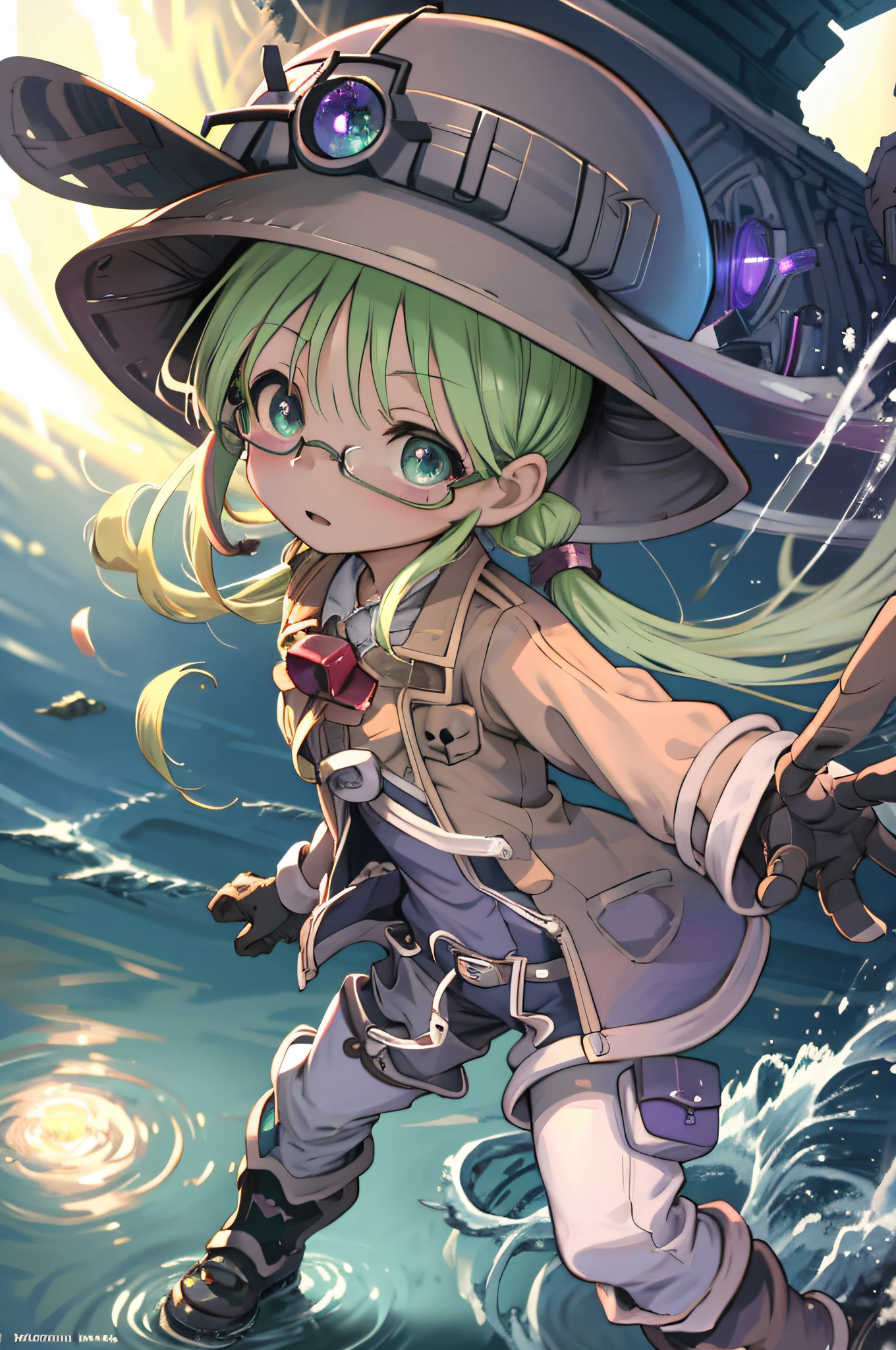 made in abyss, rikomia, highest resolution, masterpiece, best lighting, dynamic angle, dynamic pose, beautiful anime eyes