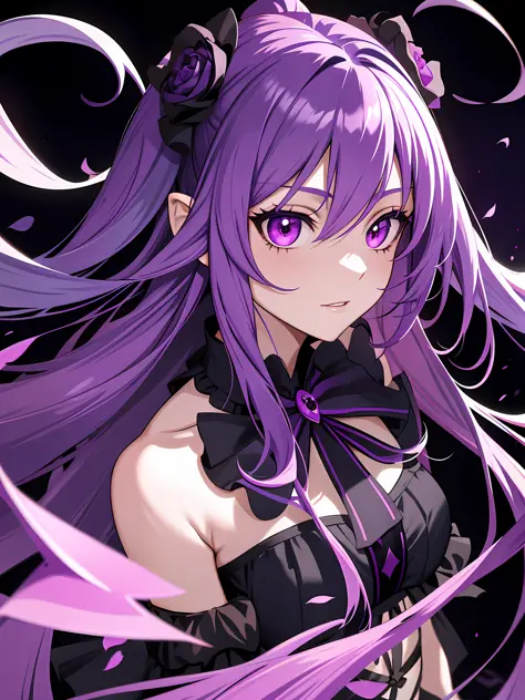 a close up of a person with long purple hair, purple eyes, portrait gapmoe yandere grimdark, anime moe artstyle, gapmoe yandere ...