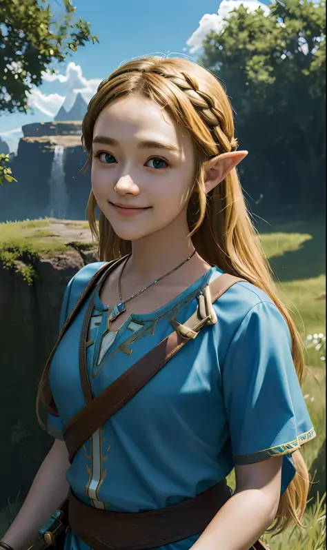 (Best Quality, 8K, Masterpiece, Super Detail: 1.2), Cinematic Angle, Cute, Beautiful, Zelda Portrait, The Legend of Zelda: Breat...