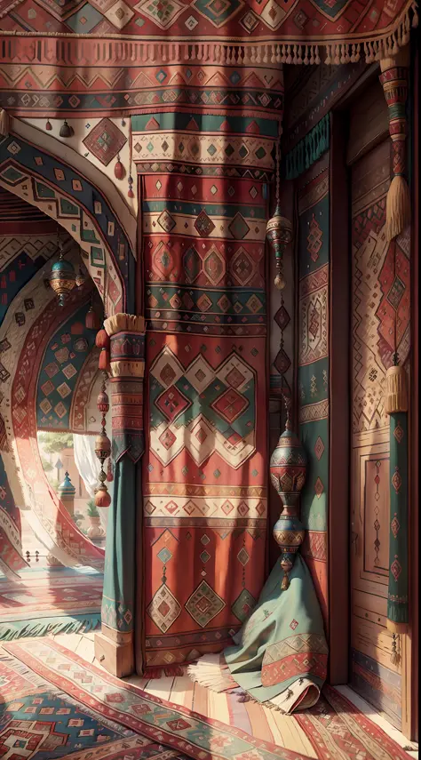 Arabian style rug, front view, beautiful, 8K HD --auto --s2