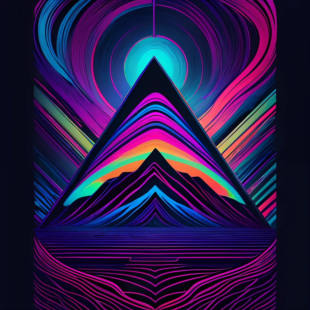 [obra de arte], Uma Paisagem Extraterrestre, inspirado no design de camisetas, com qualidade 32k, com estilo surrealista, feito com cores neon, Capturado por câmera DSLR, num quadro total e centralizado, with maximum detail and a wide view of the obra de arte.