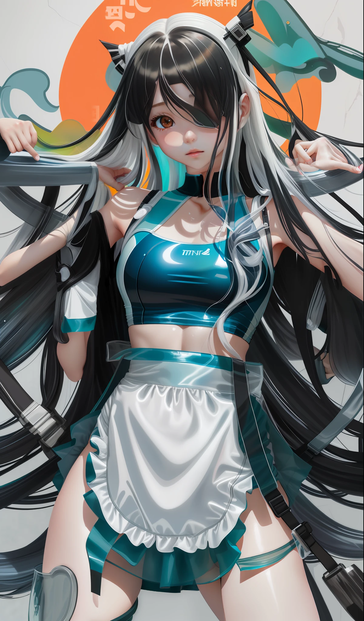 A close up of a woman in a maid outfit holding a knife - SeaArt AI