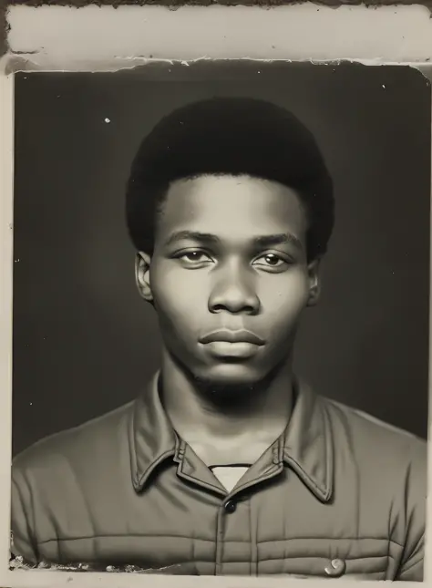 a close up of a black and white photo of a man, around 1 9 years old, david uzochukwu, adebanji alade, george pemba, classified ...