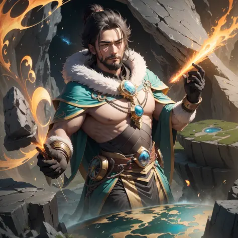 In the vast and ancient land, there is a powerful and mysterious geological mage named Shixin. Shixin is the guardian of geology, mastering the energy of the earth and the mysteries of geology.

Shi Xin's figure is tall and majestic, and his muscles are as...