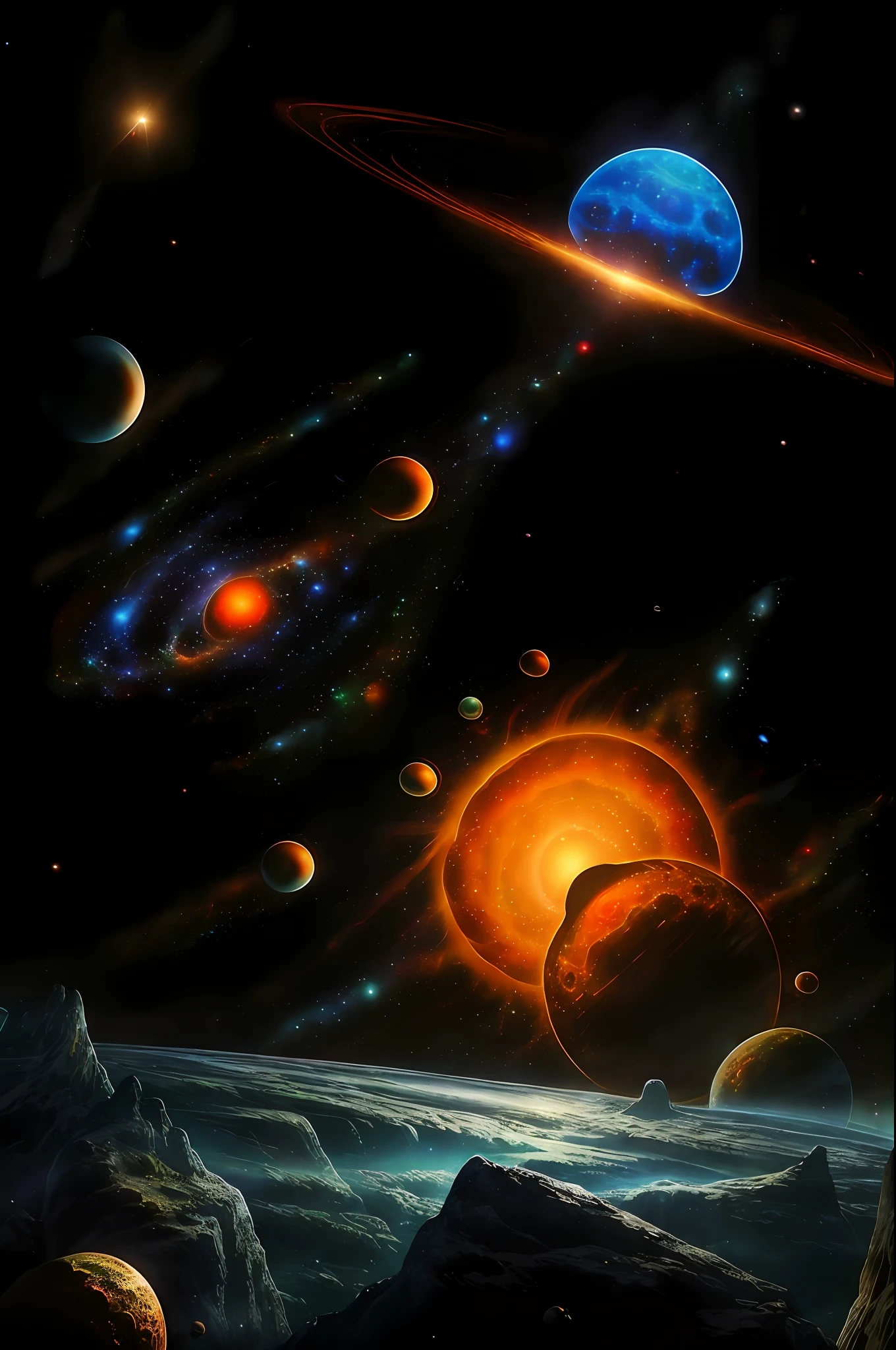 Masterpiece, top quality, high quality, highly detailed CG Unity wallpaper, depth of field, HDR, photorealistic, highly detailed, complex, high detail, beautiful ant nest shrouded in transparent mist, hemispherical, space, universe, galaxy, star, planet, astronomy, universe, astronomical object, nebula, black hole, solar system, cosmic rays, supernova, deep space, celestial body, ant nest like a galaxy