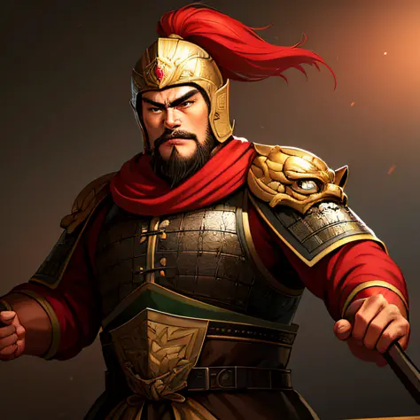 (4k,   best quality, highres:1.1), (masterpiece:1.1),   man, (Chinese male:1.2), middle-aged, warrior, detailed eyes, facial hai...