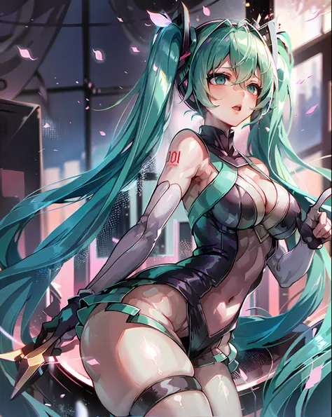 Hatsune miku with large breasts and a small