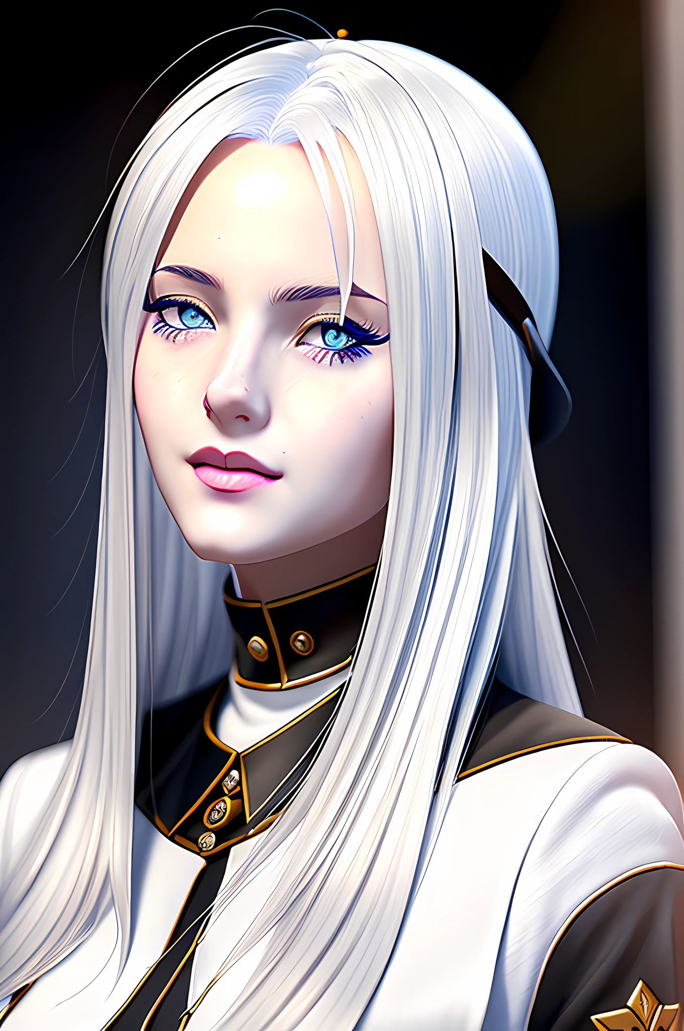 (((masterpiece))), (((best quality))), ((ultra-detailed)), (hyperrealistic), (highly detailed CG illustration), cinematic light, photorealistic ,1girl, white hair, sovetsky soyuz \(azur lane\), hat