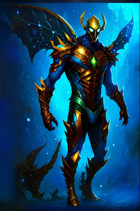 insectoid man, blue, league of legends concept art, riot game concept art, league of legends character art, league of legends ar...