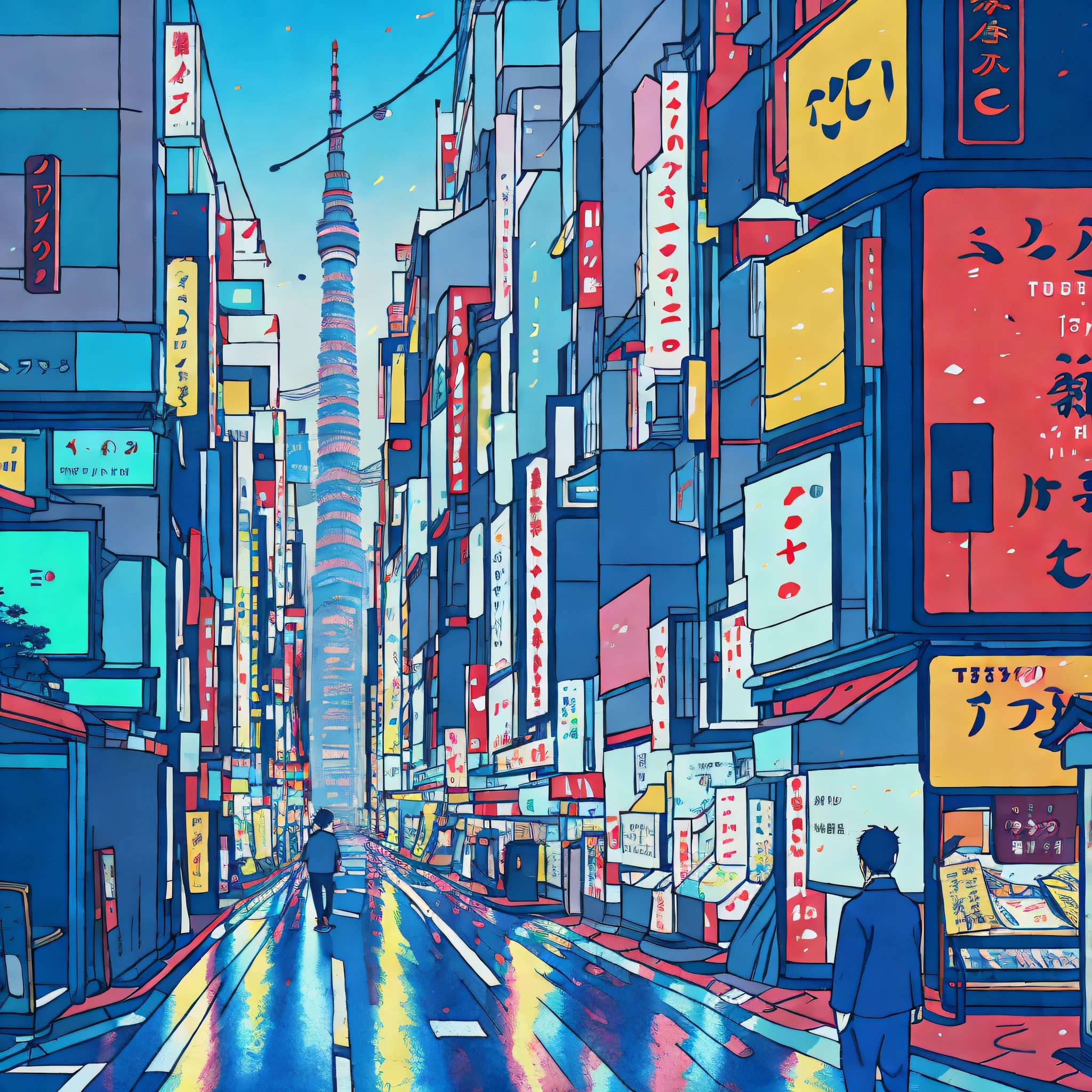 аниме стиль, Токио, 8к, кинематографический