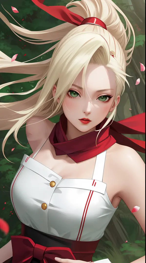 (extremely detailed, best quality,masterpiece) portrait of yamanaka ino,(1girl),beautiful face, green eyes, blonde hair with pur...