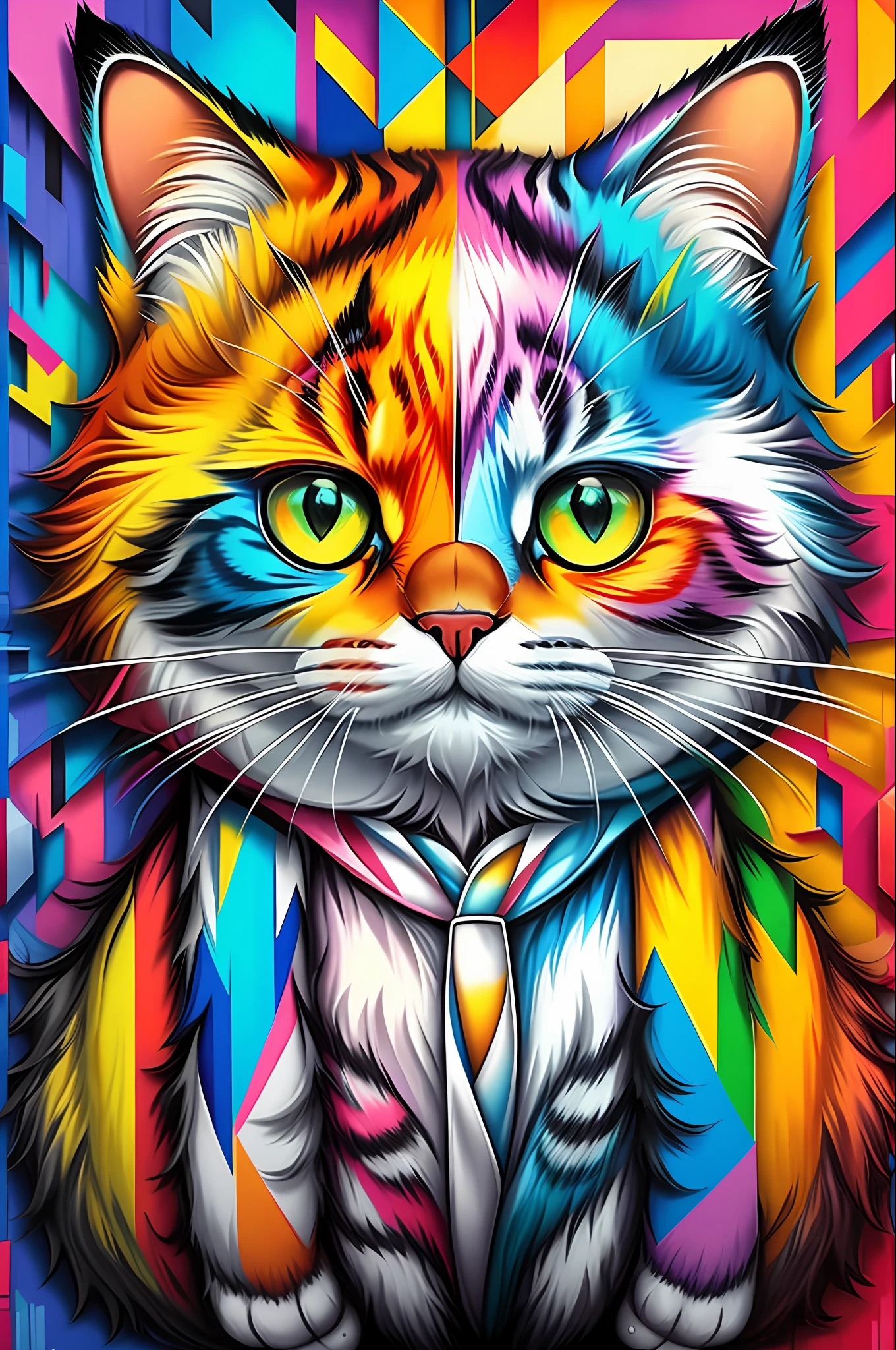 (gato), Acolchado Edward Cobra ,pared RETRATO geométrico multidimensional, arte, chibi,
yang08k, hermoso, vistoso,
obras maestras, Calidad superior, mejor calidad, Arte oficiale, hermoso and aesthetic,