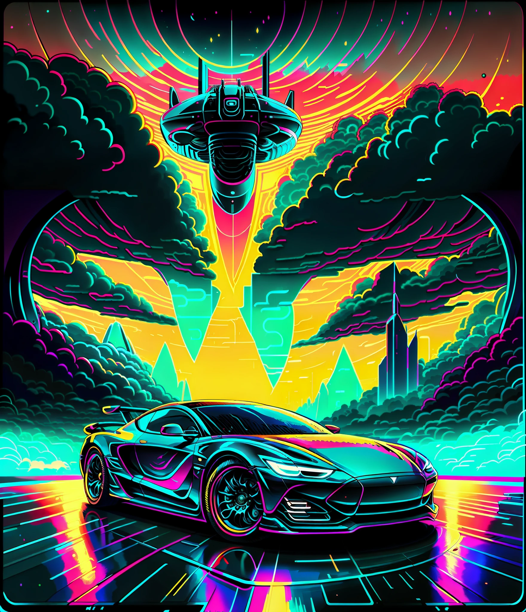 Carros futuristas. imagem realista. foco. colorida