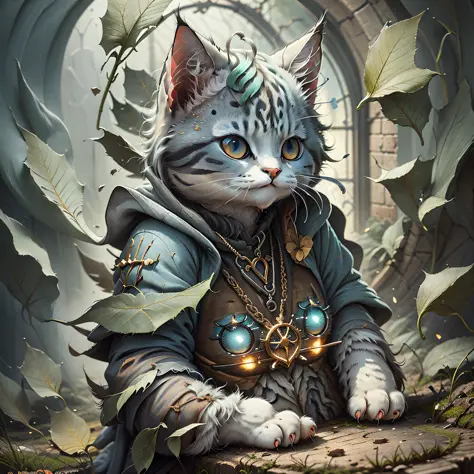 priest cat, cute detailed digital art, adorable digital painting, matte fantasy painting, cute, realistic fantasy illustration, ...