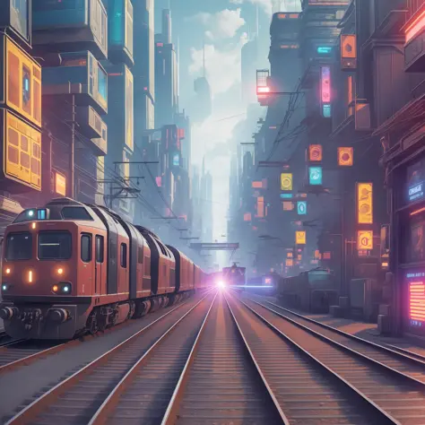 Masterpiece, best quality, masterpiece, best quality, official art, extremely detailed CG Unity 8k wallpaper, game_cg, high resolution, cyberpunk, locomotives --auto --s2