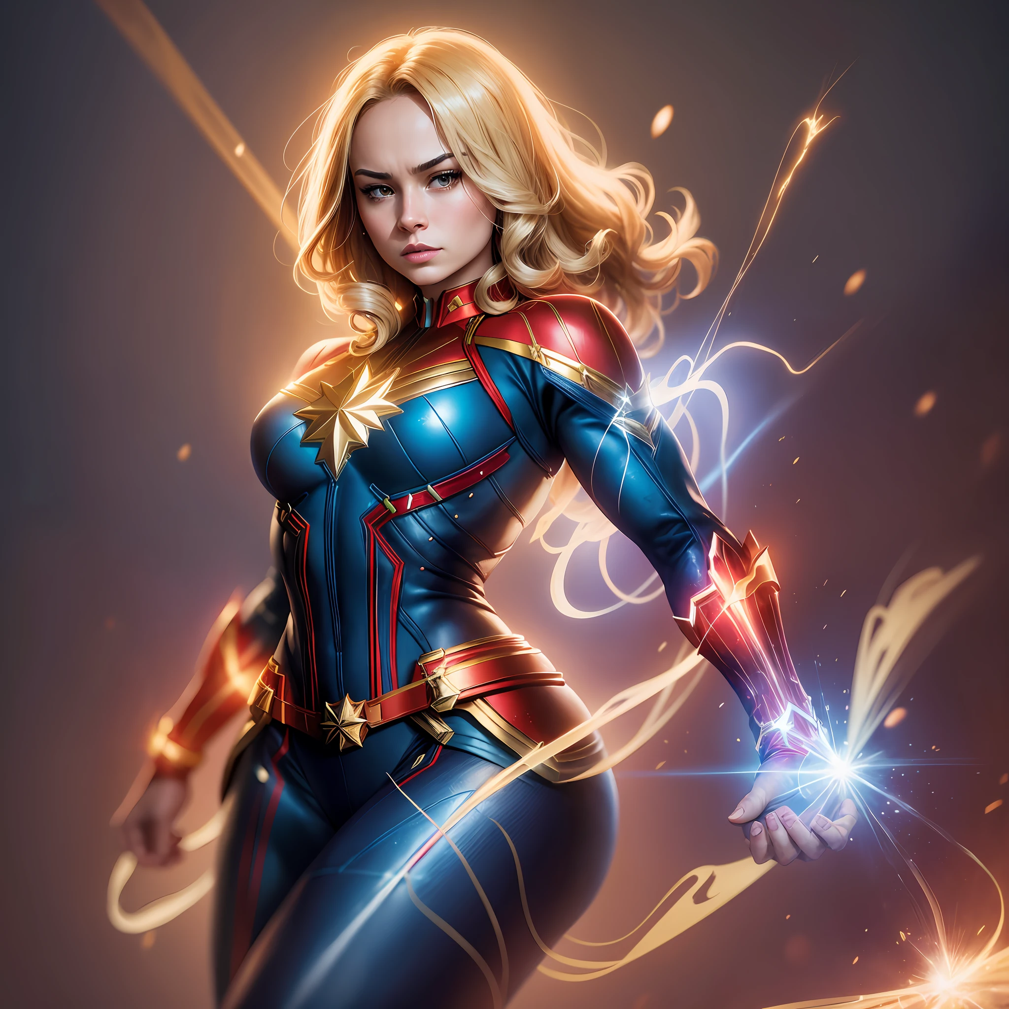 Captain marvel is a female superhero who is a very attractive character -  SeaArt AI