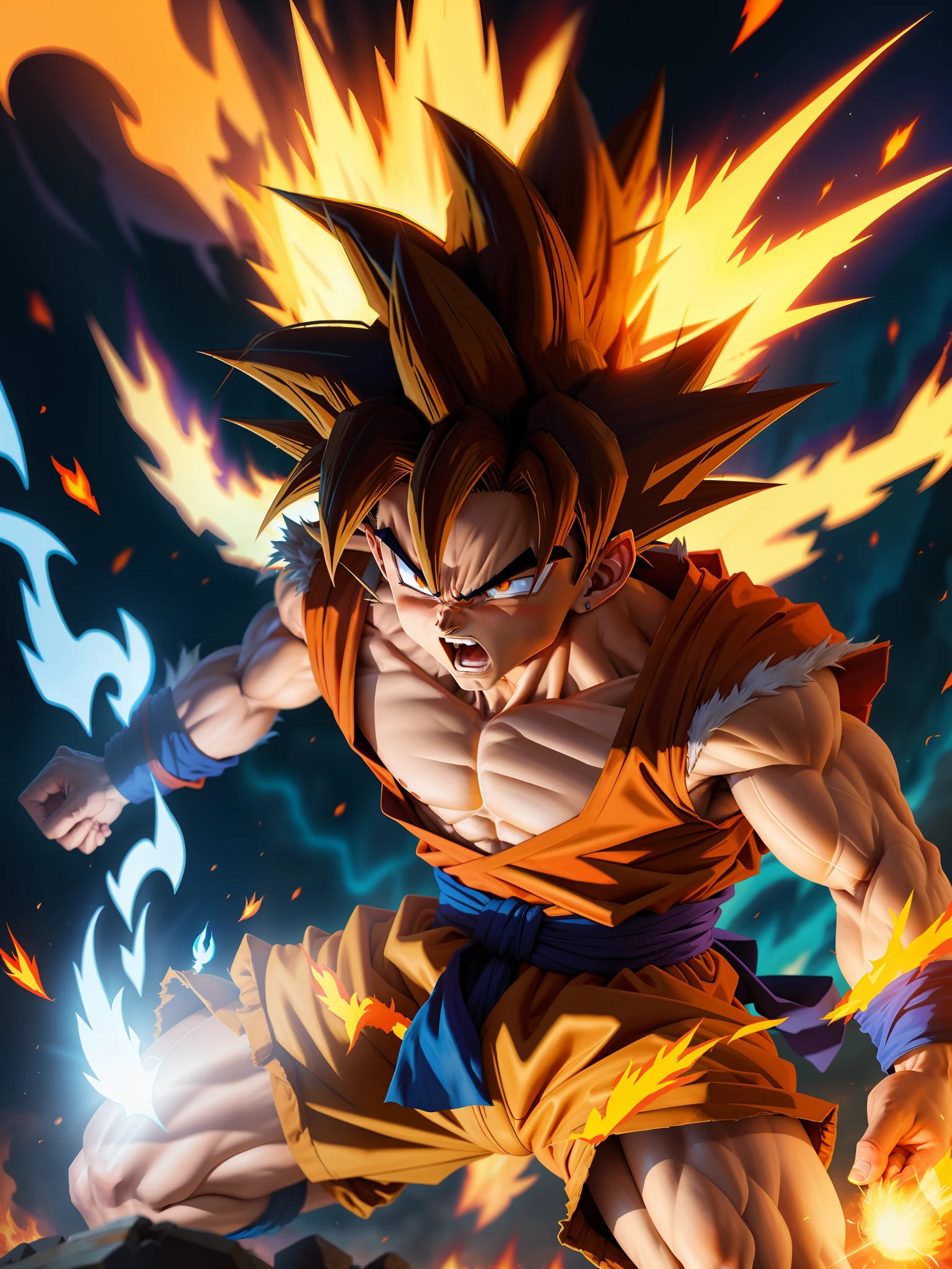 Goku - fire flames (angry)