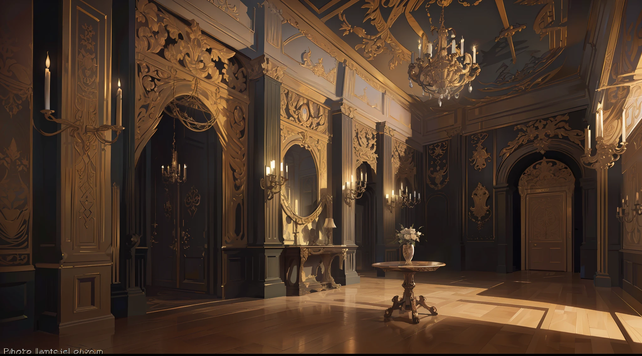 (highest quality, masterpiece), palace rooms, aristocratic rooms, Western-style interiors, baroque, gothic, bats, elegant, perfect composition, best exposition, HDR, dramatic, cinematic lighting, professional photography, immense details, Victorian