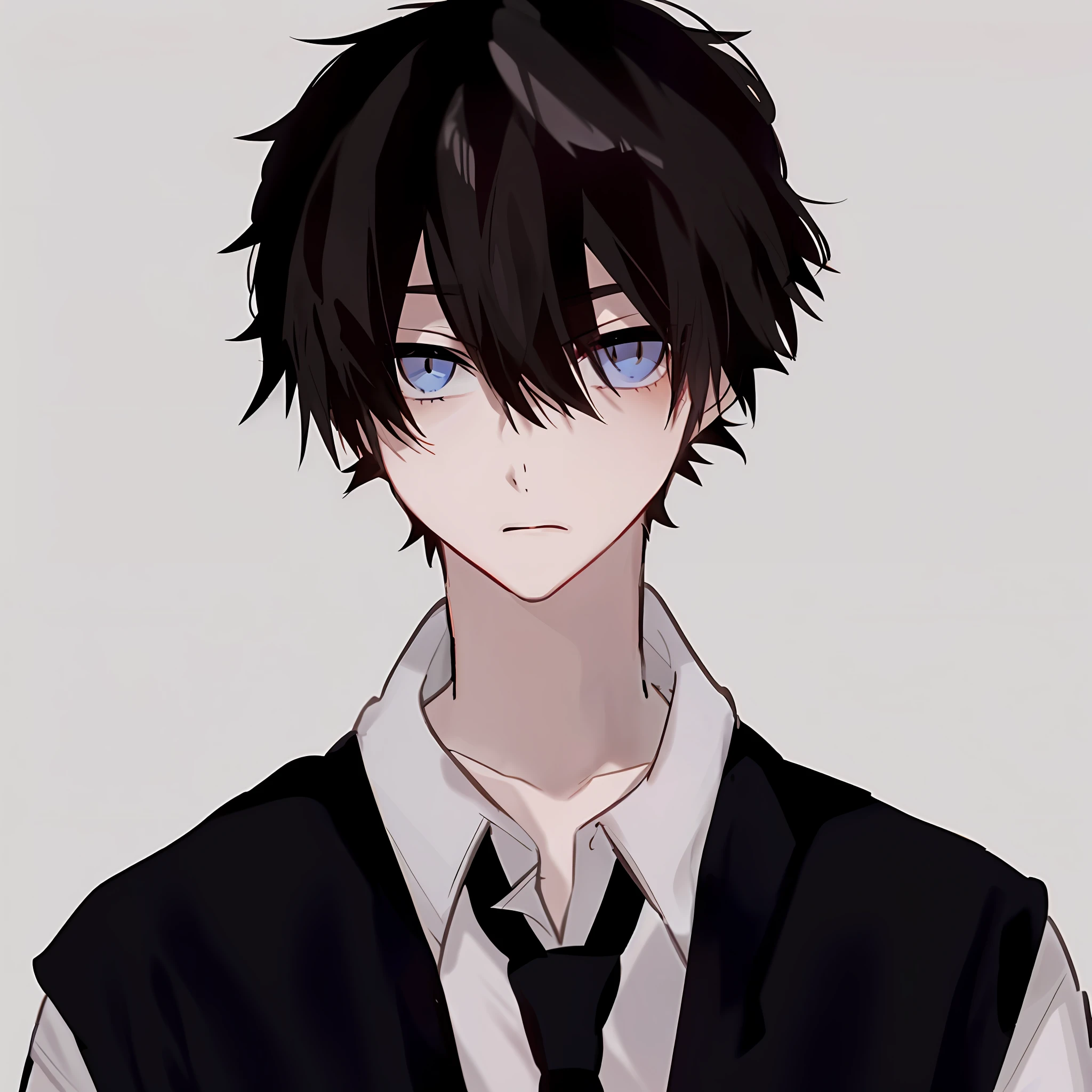 menino anime com cabelo preto e camisa branca e gravata, Homem alto de anime com olhos azuis, menino anime, jovem anime, cara bonito de anime, male personagem de anime, Estilo de anime masculino, inspirado em Tohisa Okumura, menino com cabelo amarelo curto, as an personagem de anime, personagem de anime, Anime semi-realista, inspirado em Masanobu Okumura