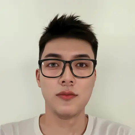 there is a man with glasses and a white shirt posing for a picture, 2 7 years old, 2 8 years old, yanjun chengt, 2 9 years old, ...
