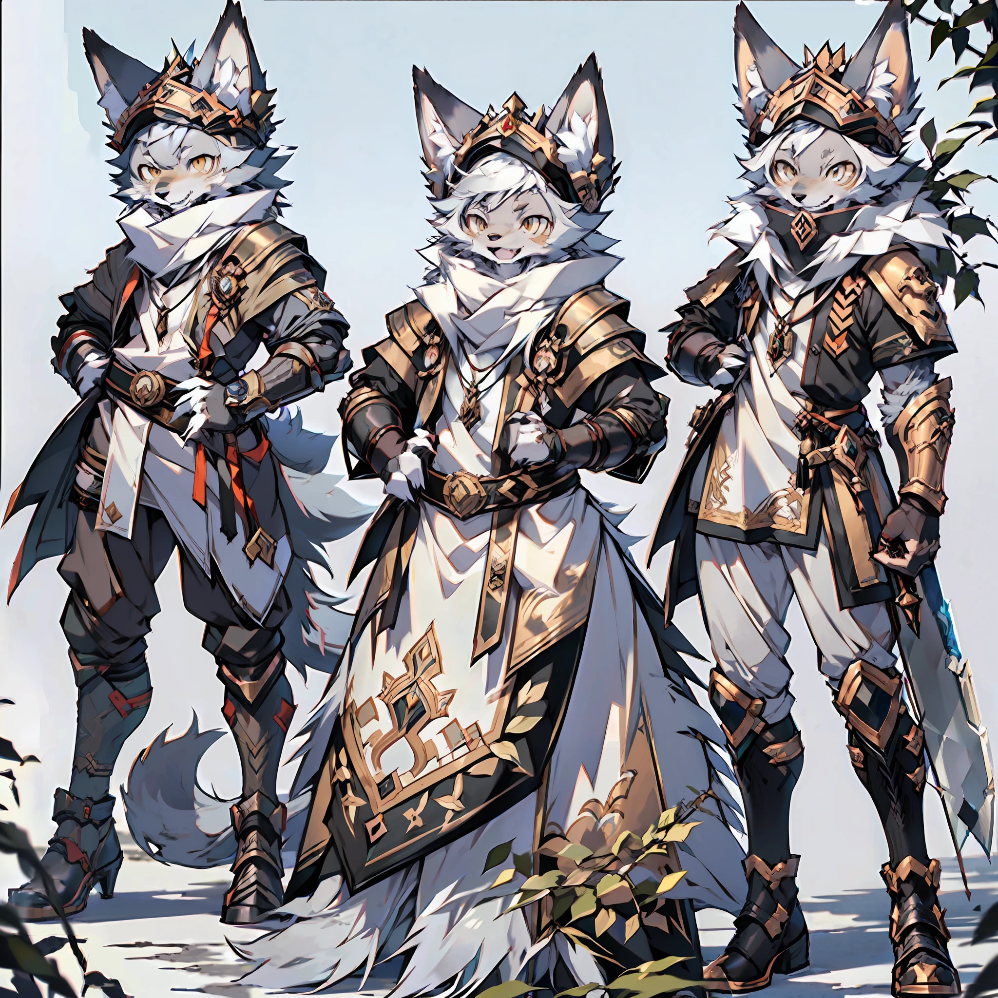 (Best Quality), (Masterpiece), ((Single 1.5)), (Ultra Detailed), (Furry), Full Body Furry, Furry, (Male Arctic Fox: 1.5), (Gray Skin: 1.3), (Gray Fur: 1.3), (Fluffy Tail: 1.2), Character Focus, (Golden Eyes), (Canine Paws), (Gray Ears), Sharp Focus, (Furry Animal Ears), ((Armor)), ((Sword)), ((monster_ hunter_style))