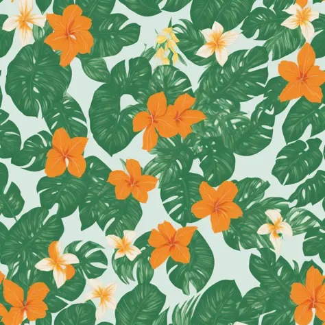 tropical flowers, floral pattern, tropical background, tropical paradise, beautiful tropical flowers, tropic plants and flowers,...