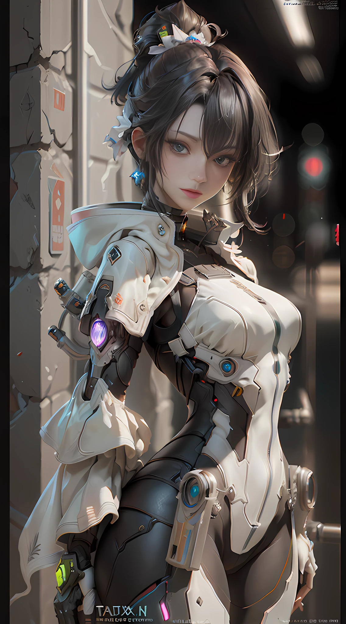 ((melhor qualidade)), ((Obra de arte)), (detalhado:1.4), 3D, uma imagem de uma linda mulher cyberpunk,hdr (dinâmica de alto alcance),rastreamento de raios,NVIDIA RTX,Super-resolução,Irreal 5,dispersão subterrânea,Texturização PBR,Pós-processamento,Filtragem anisotrópica,Profundidade de campo,Máxima clareza e nitidez,Texturas multicamadas,Mapas Albedo e Especulares,Sombreamento de superfície,Simulação precisa da interação luz-material,Proporções perfeitas,renderização de octanagem,Iluminação em dois tons,Grande abertura,ISO baixo,Balanço de branco,regra dos terços,8K CRU,