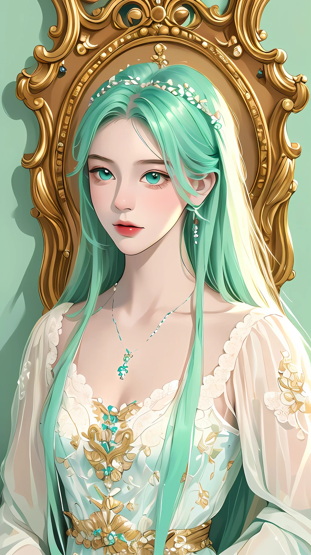 masterpiece, best quality, an extremely delicate and beautiful girl,an extremely delicate and beautiful, world masterpiece theater, ultra-detailed, highly detailed, best quality, a girl with mint hair, beautiful mint eyes, highres, extremely detailed,1girl, best quality, illustration, looking at viewer, impasto, canvas, oil painting, realistic, realist ,real