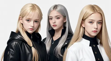 children girls 10 years old, blonde hair, long hair, silver jacket, masterpiece, best quality, realistic, broad shoulders, small...