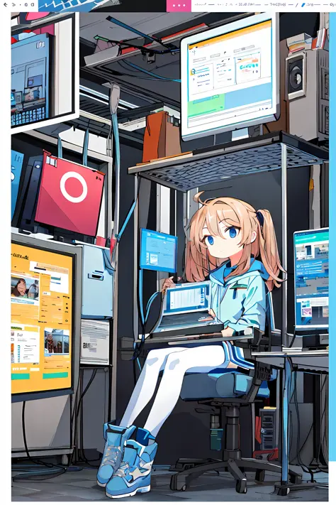 create a girl with a computer