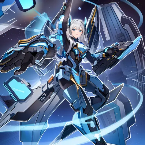 Maiden, mech, silver-haired