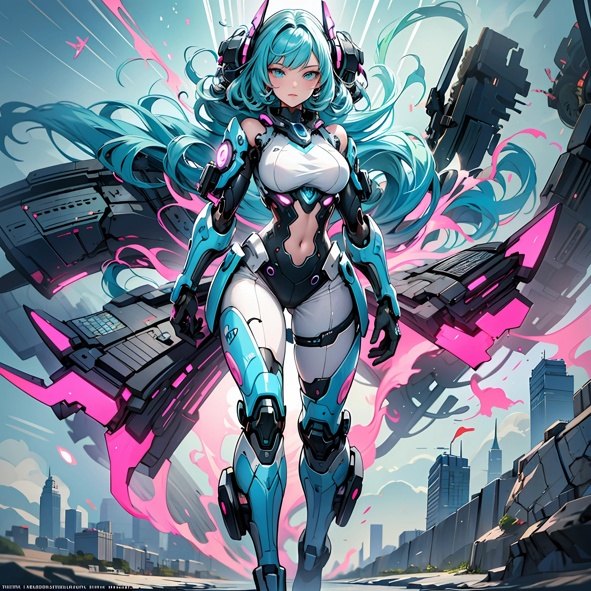 Woman in anemone color costume, best anime 4K wallpaper, full body, cyberpunk anemone, mechanized Valkyrie girl, biomechanics, highly detailed art germ based on sea anemone, cyborg anemone, anime style 4k, sea anemone, 8k, amazing picture quality, ultra clear