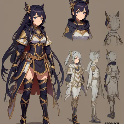 1 girl, character sheet, concept art, full body, (masterpiece:1.2), (best quality:1.3), 1girl, standing, coloring --auto --s2
