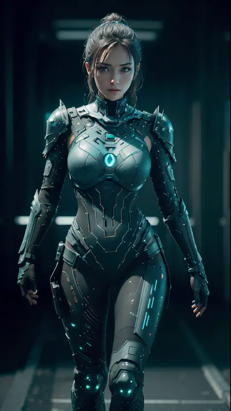 ((Best quality)), ((masterpiece)), (detailed:1.4), 3D, an image of a beautiful cyberpunk female with all black armour,HDR (High ...