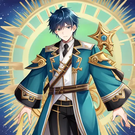 highest quality father black survivor eternal reincarnation pseudo thick paint handsome blue hair