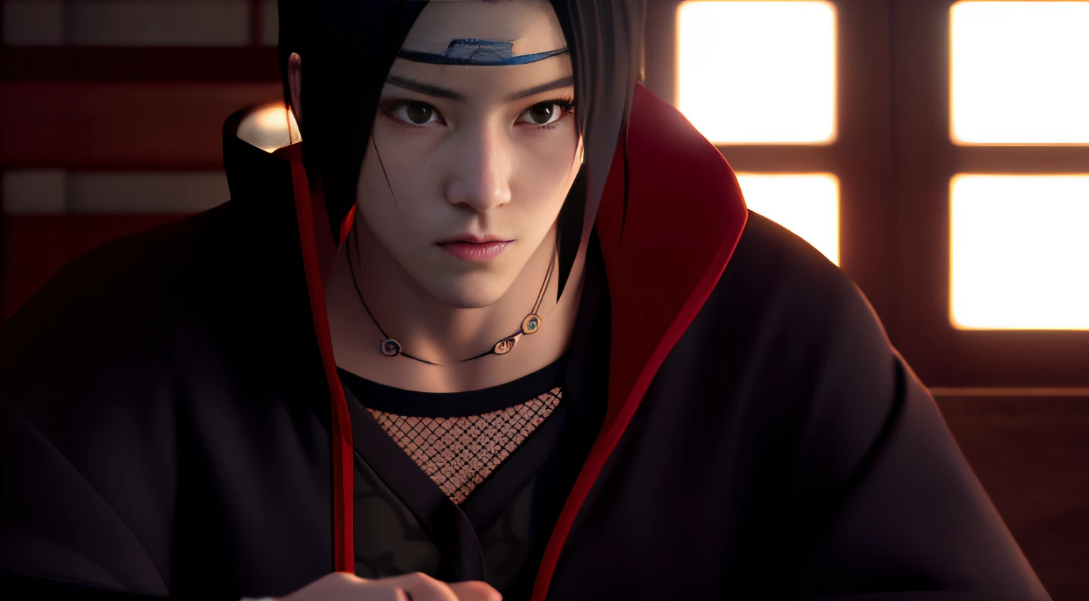 uchiha itachi com Suzano prefeito, (realista), detalhado, obra-prima, 8k, melhor qualidade, detalhado