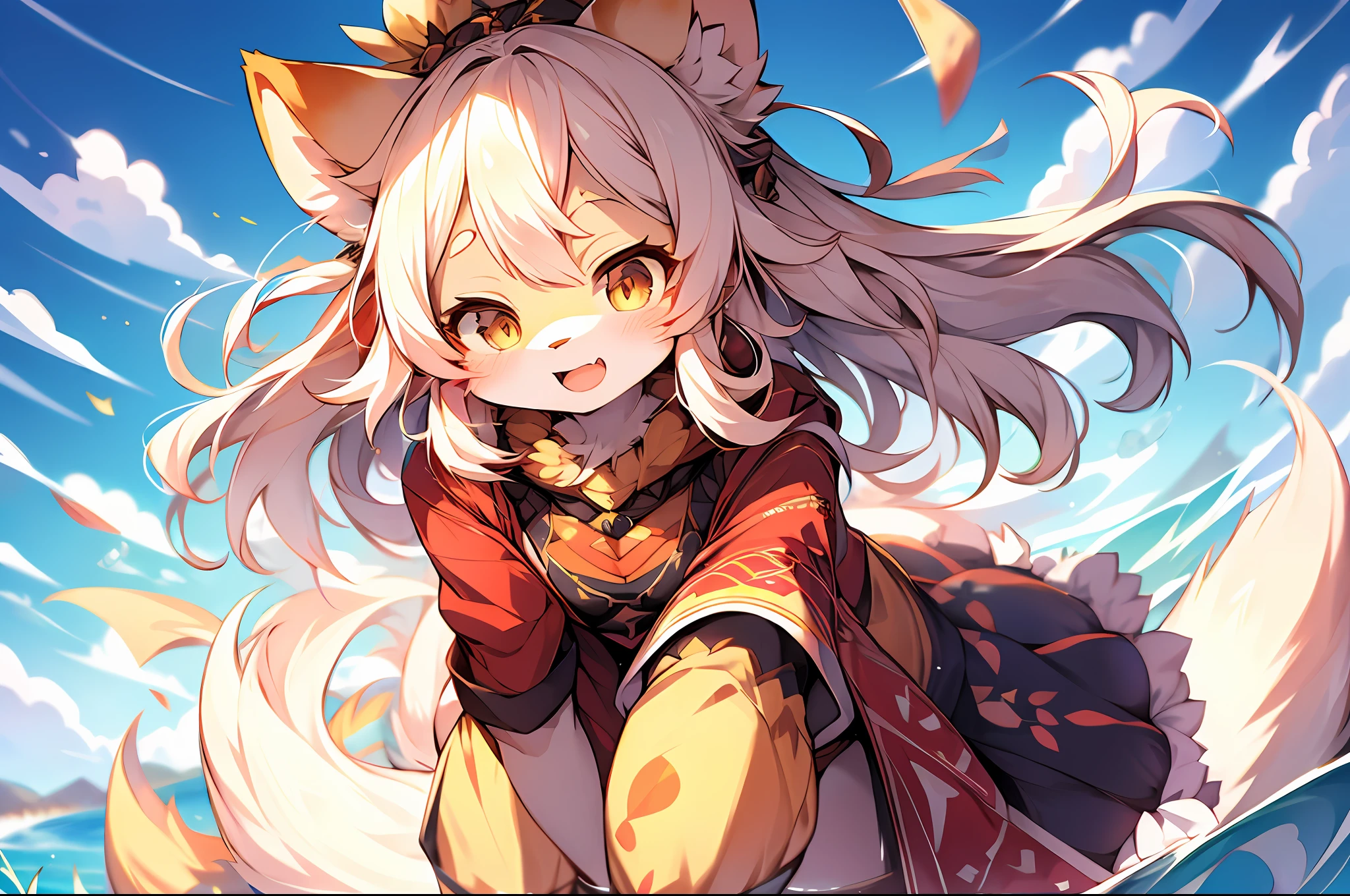 wolf_girl,detailed_fluffy_fur,kemono,uploaded_on_e621,anthro,furry_female,long_hair,masterpiece,best quality,solo,1girl.
floating_island.