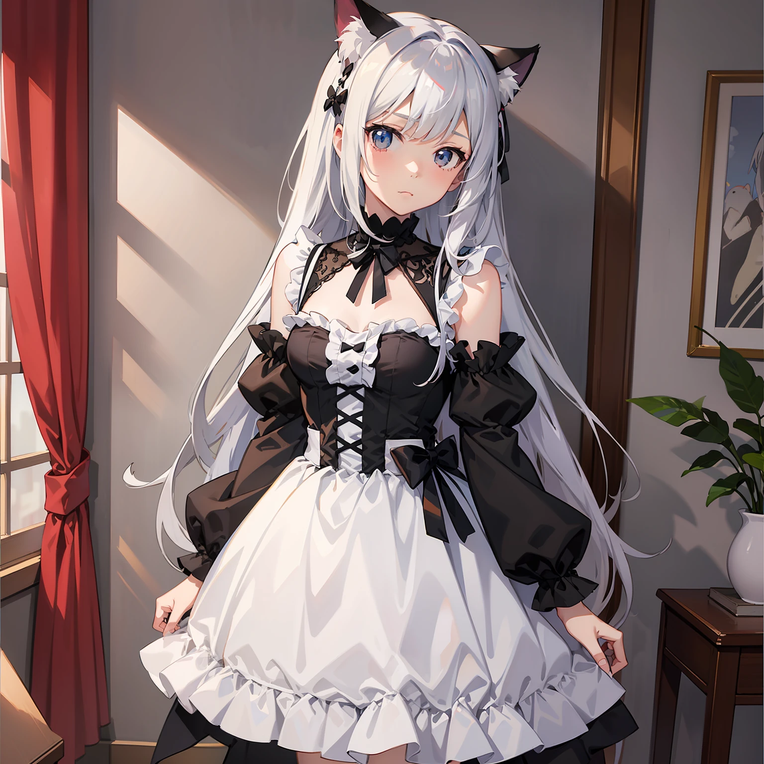 Anime - style image of a woman dressed in a maid outfit - SeaArt AI