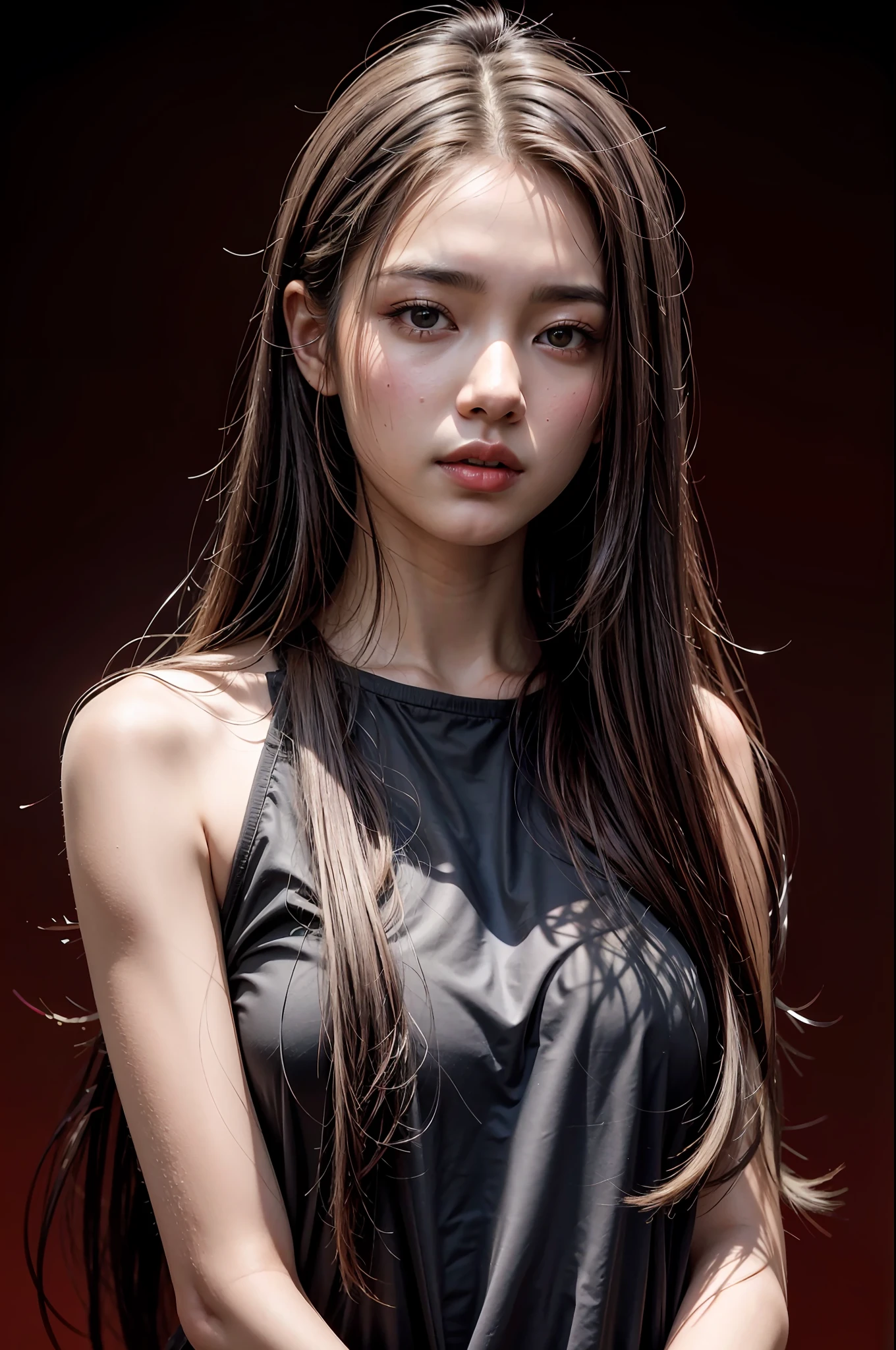 arafed asian woman with long hair and black top posing for a picture, asian girl with long hair, young asian girl, photo of slim girl model, gorgeous young korean woman, beautiful asian girl, a young asian woman, beautiful young korean woman, japanese model, beautiful south korean woman, 2 4 year old female model, korean girl, young asian woman