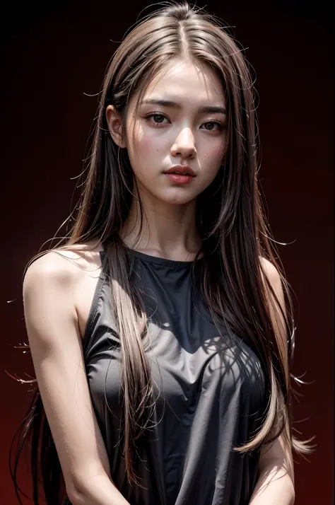 arafed asian woman with long hair and black top posing for a picture, asian girl with long hair, young asian girl, photo of slim girl model, gorgeous young korean woman, beautiful asian girl, a young asian woman, beautiful young korean woman, japanese mode...