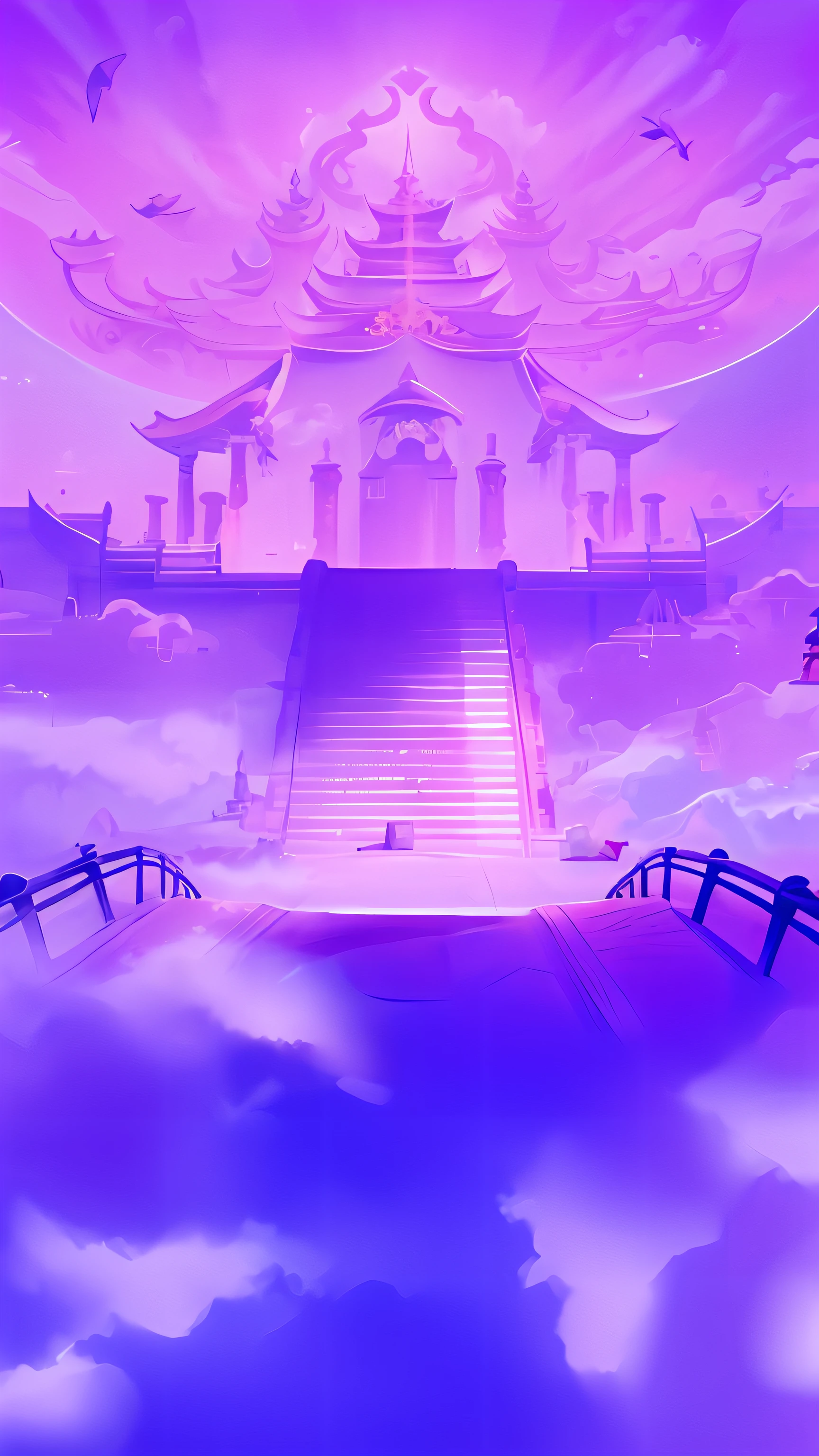 anime scenery of a stairway leading to a temple in the sky, cloud palace, heaven background, temple background, background artwork, palace floating in heaven, vaporwave wallpaper environment, background art, light kingdom backdrop, entrance to ethereal realm, arena background, vaporwave mansion, matte painting arcane dota pixar, heaven gate, vaporwave lighting style, !dream concept art --auto